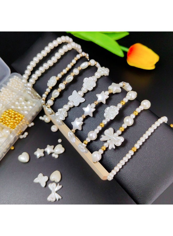 Capstro 1110PCS Pearl Beads Bracelet Making Kit – 24 Grid Jewelry Craft Box with Charms, Clasps, Strings & Tools | DIY Bead Set for Kids, Girls & Beginners | Handmade Accessories Craft Kit - Image 4